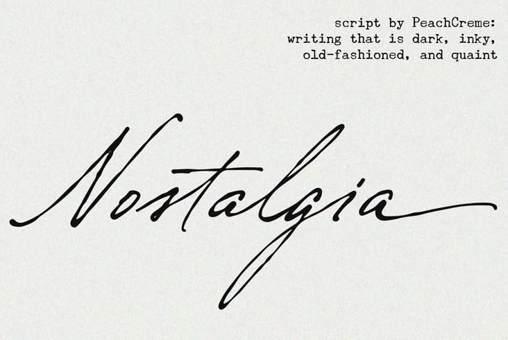 Nostalgia // Vintage Script Font, a Script Font by PeachCreme