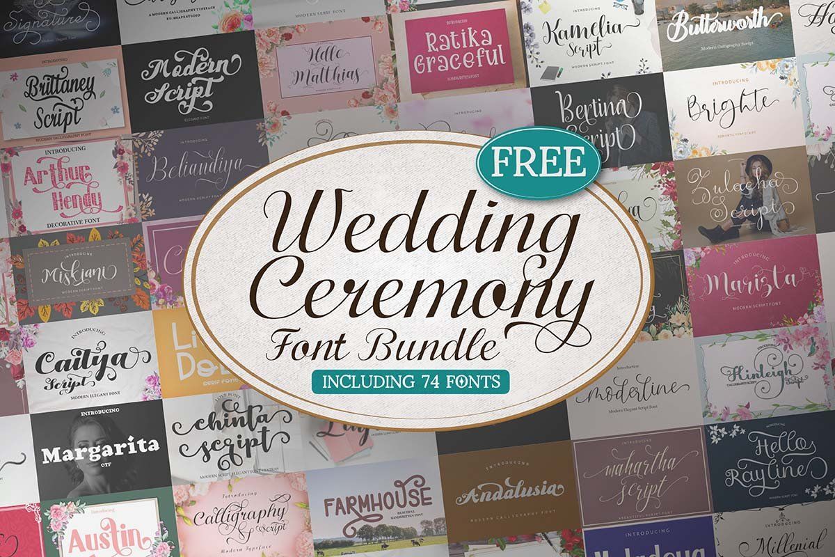 FREE Wedding Ceremony Font Bundle — SAVE 6