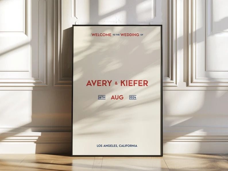 Retro Wedding Welcome Sign Template Bold Colorful Wedding Sign Fun Bright Vintage Inspired Wedding Modern Decor, Digital Download CURIO — Etsy