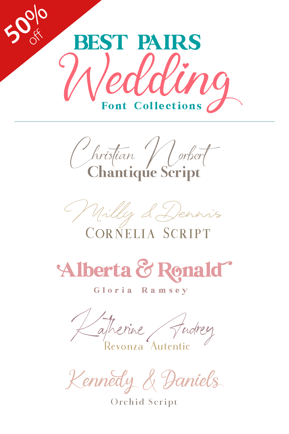 The best pairs «Wedding» font collections