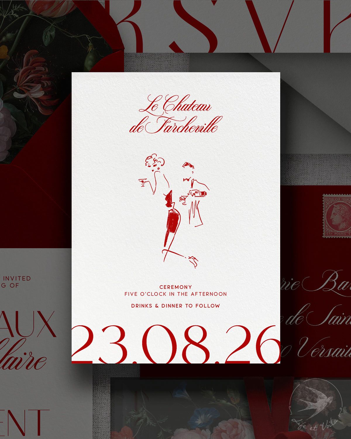 Rouge Modern Invitation Suite