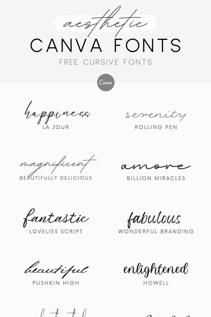 Aesthetic Canva Fonts — Free Cursive Fonts with Cursive Letters — Font Combo