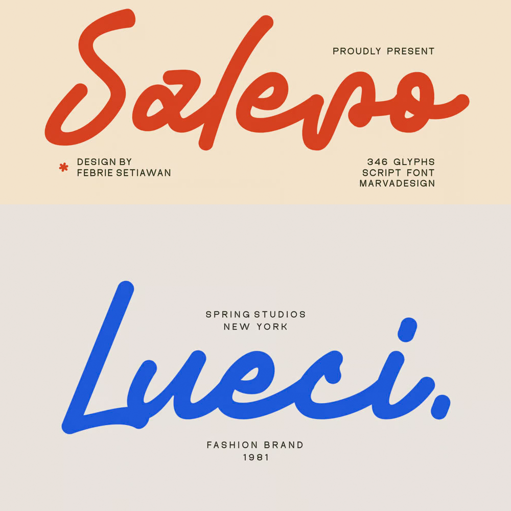 Salero is a script and handwritten font that exudes a distinctive character in every glyph