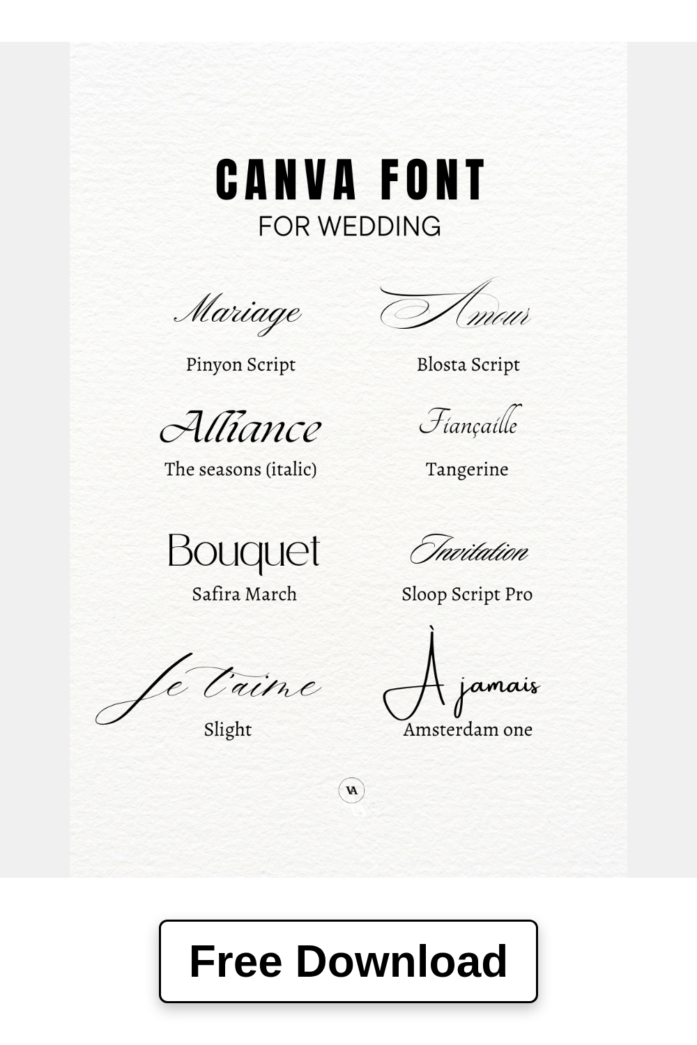 CANVA FONT FOR WEDDING