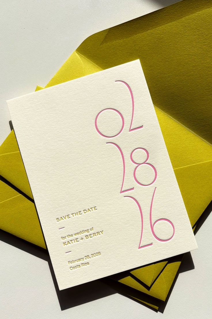 Art Nouveau Wedding Invitations with Foil & Letterpress