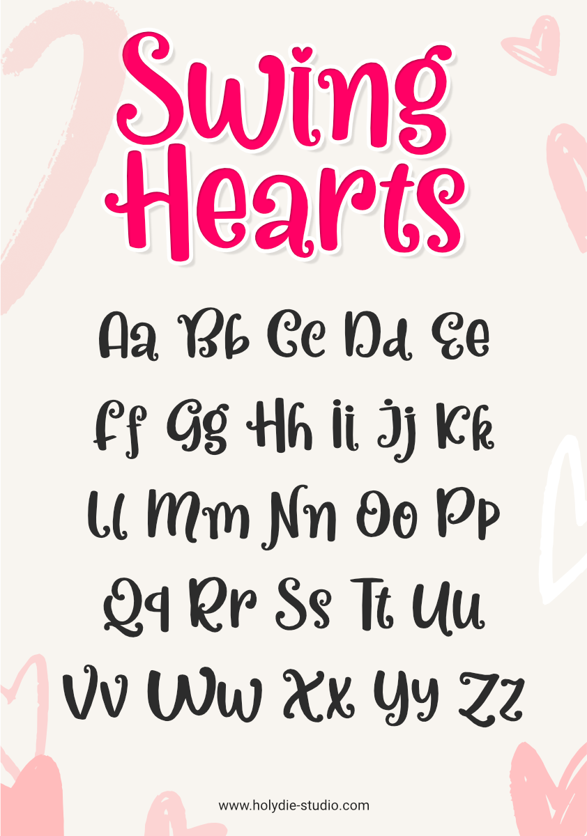 Swing Heart, Crafty Font, Display Font, Cute Font, Bold Font,Quirky, valentines font