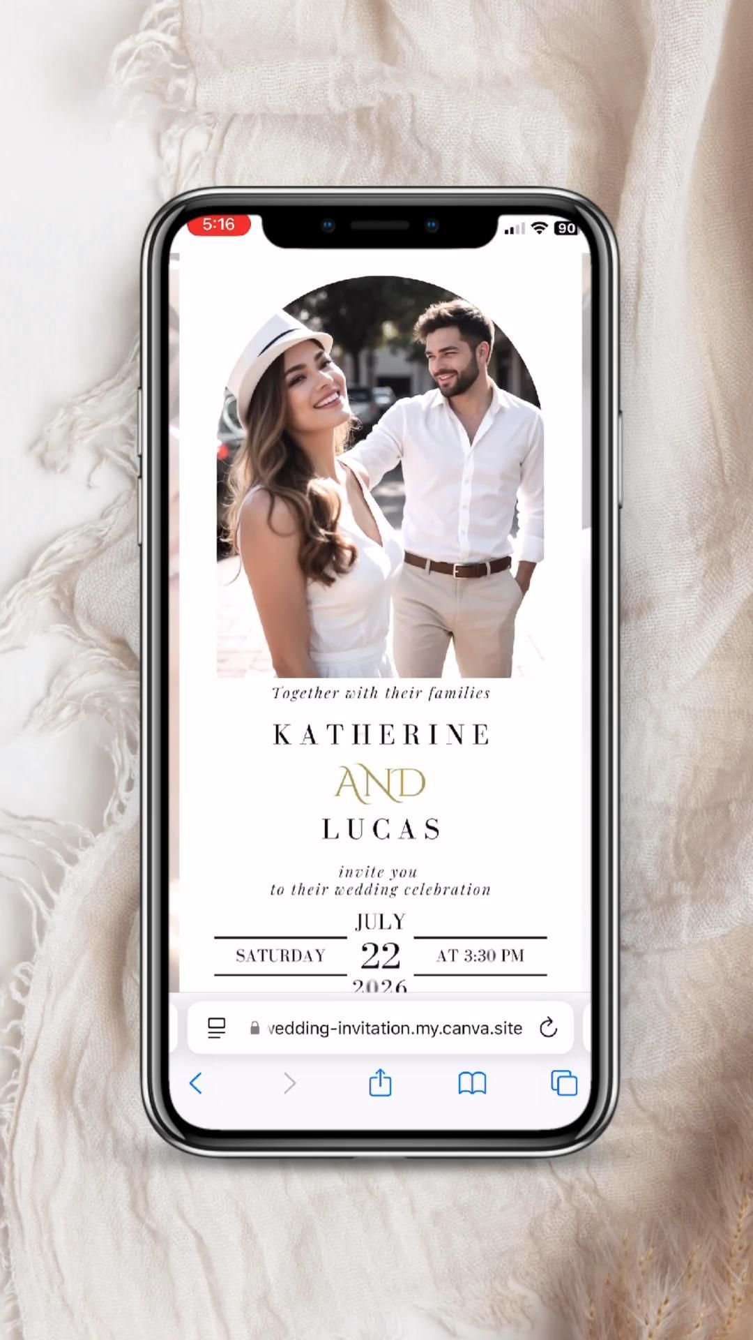 Digital Wedding Invitation Website & Online RSVP | Editable Canva Template