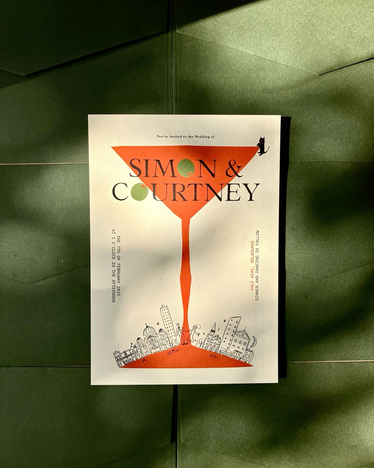 Bespoke illustrated wedding invitations