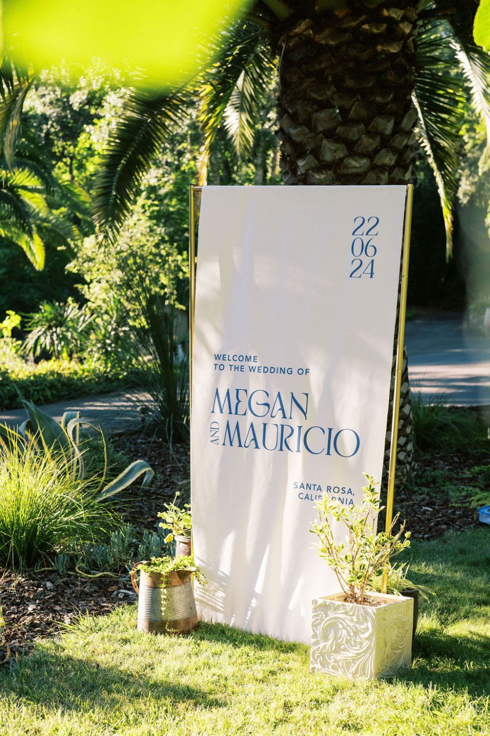 Fabric Wedding Welcome Sign For A Garden Wedding