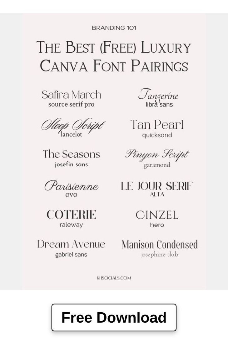 10 Elegant Canva Font Combinations for Luxury Brands | Typography & Font |
