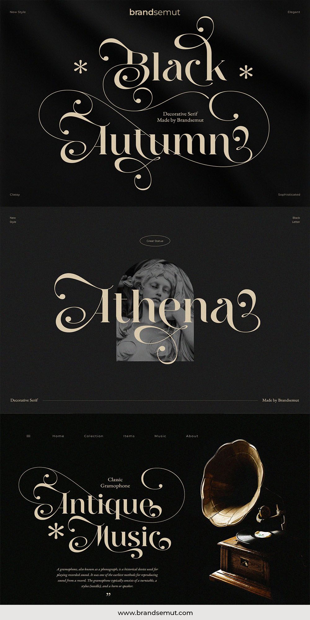 Black Autumn || Decorative Serif Font