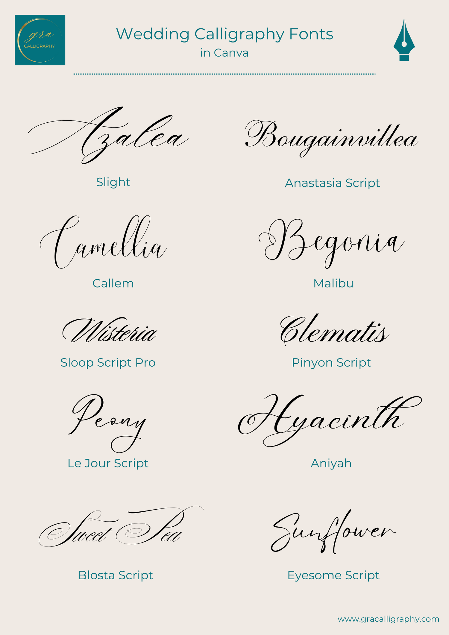 Finding your Font: Exploring Wedding Calligraphy Styles — Grá Calligraphy &