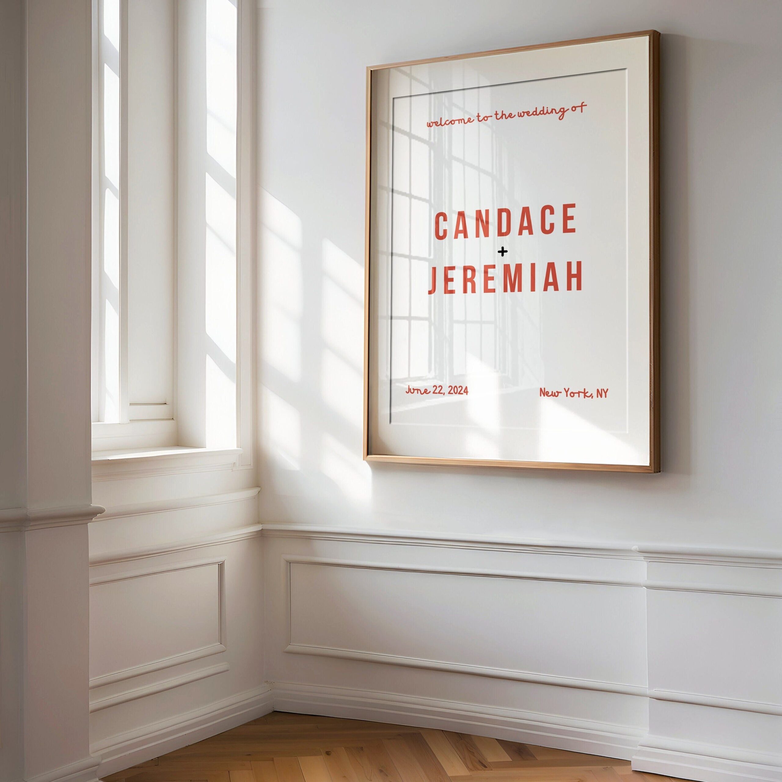 Modèle de plaque de bienvenue pour mariage minimaliste moderne (téléchargement numérique)