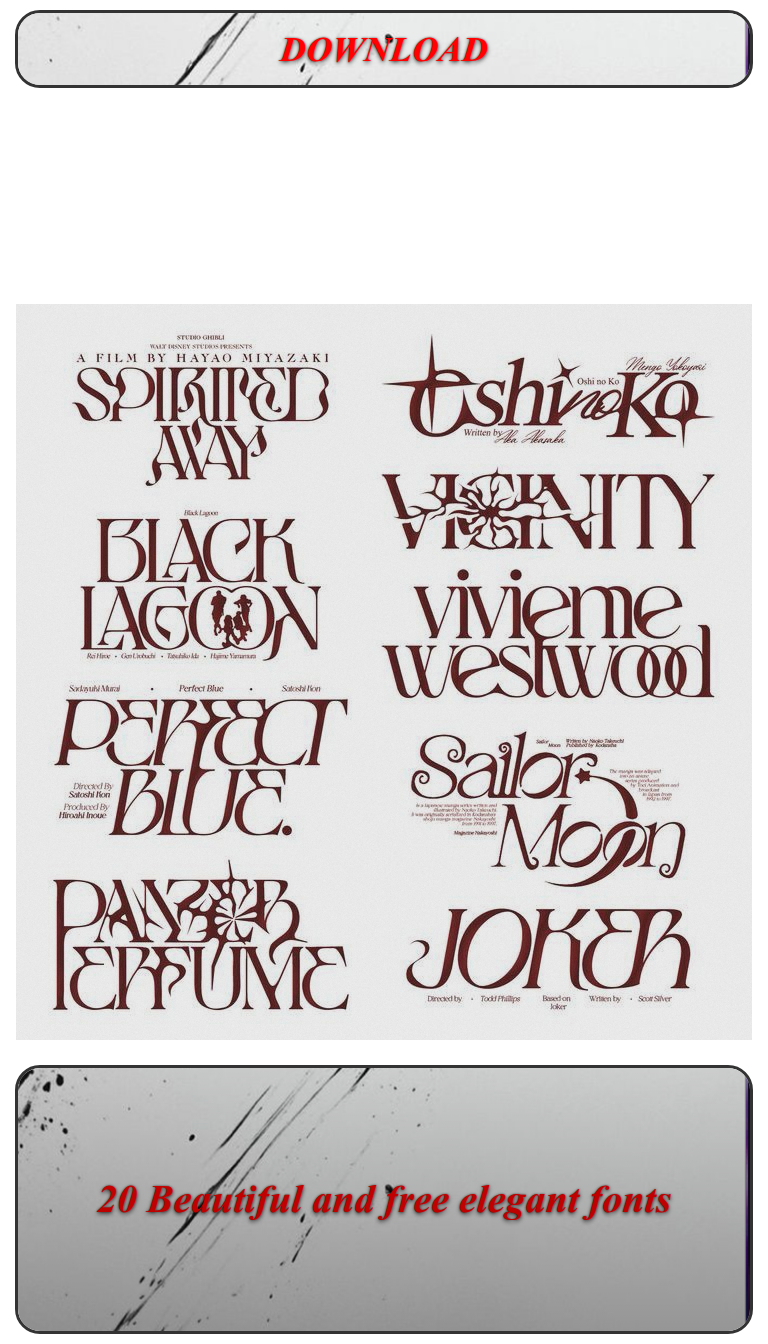 20 Beautiful and free elegant fonts