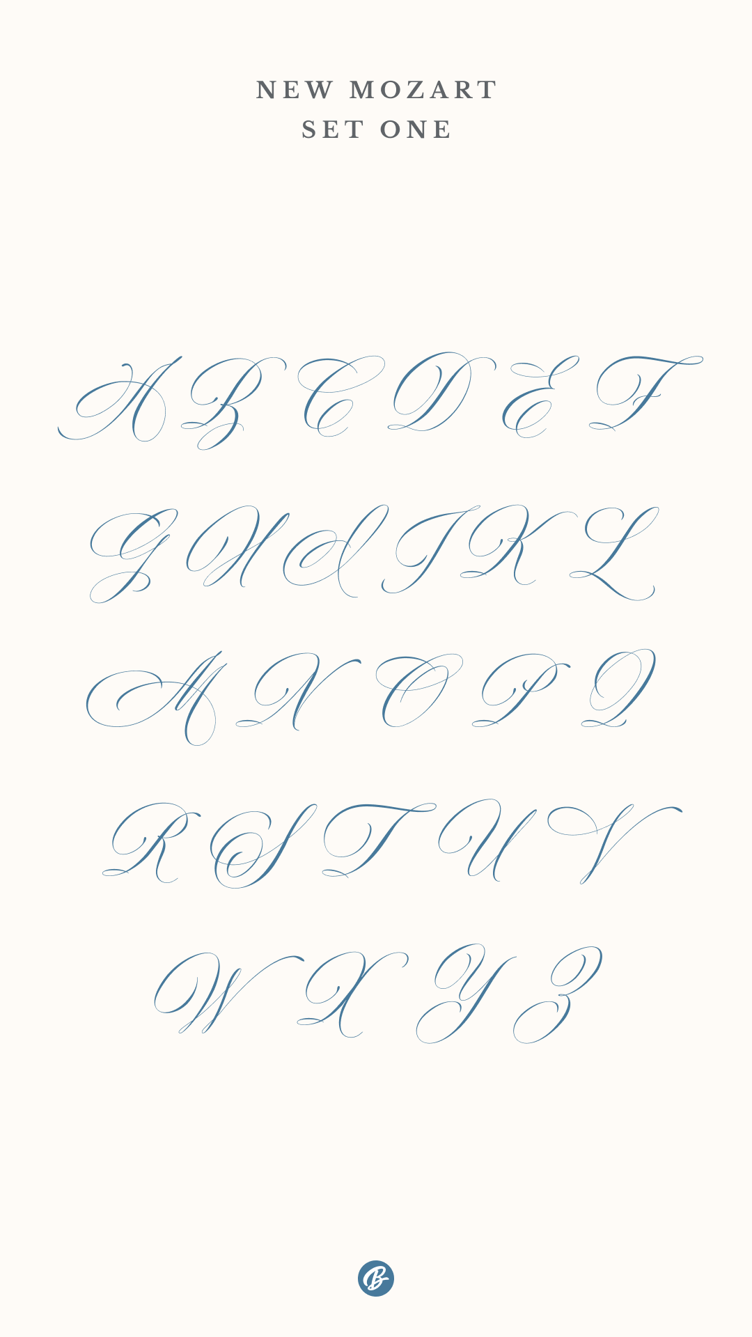 New Mozart Set One – stylish calligraphy alphabet for wedding invitations