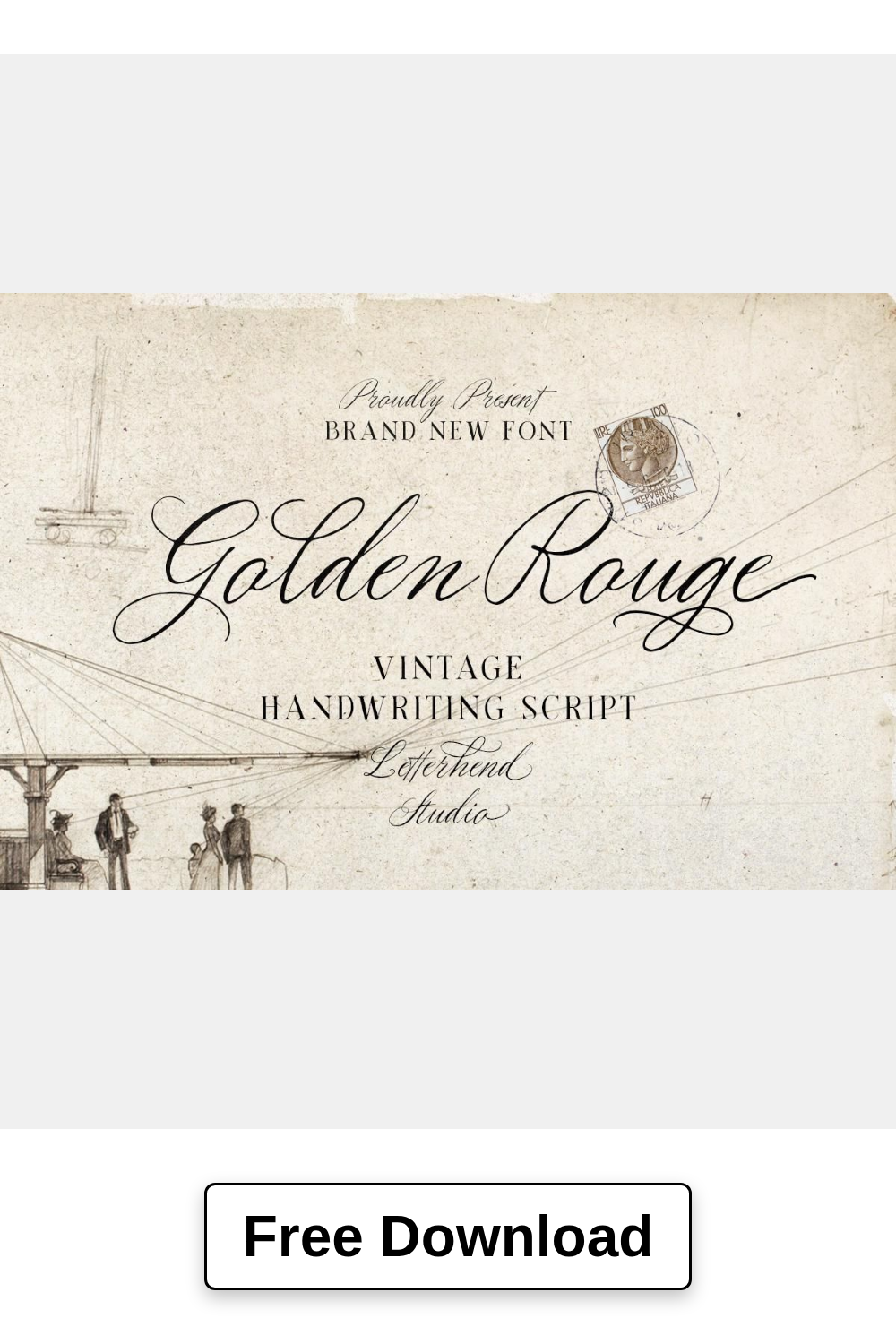 Golden Rouge Vintage Script Font: Elegant Wedding & Logo Design