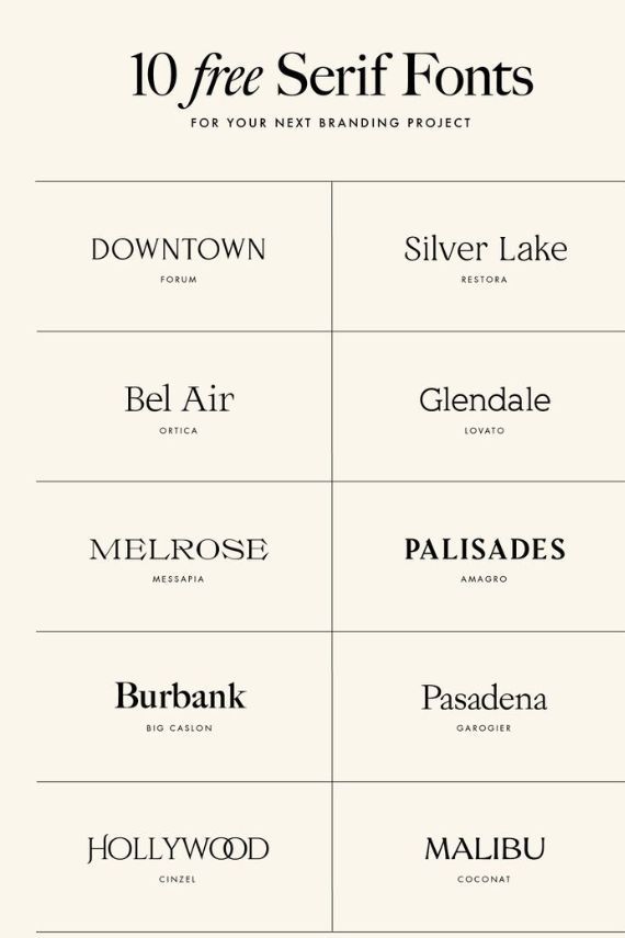 Top 10 Free Serif Fonts for Branding Projects👌