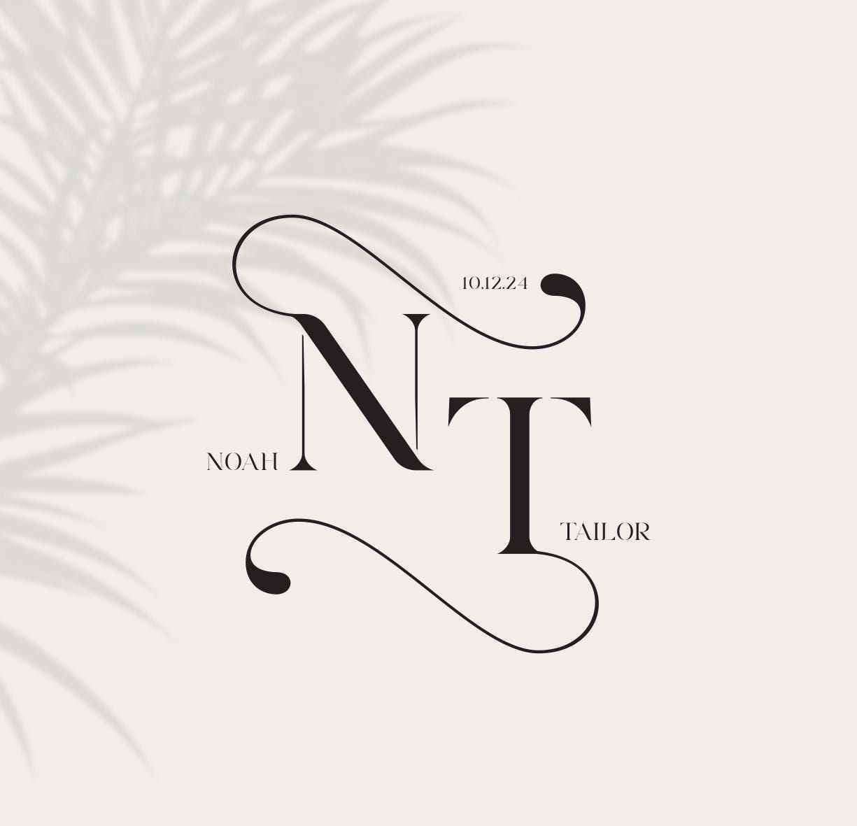 Elegant Minimalist Wedding Monogram Logo for Couples