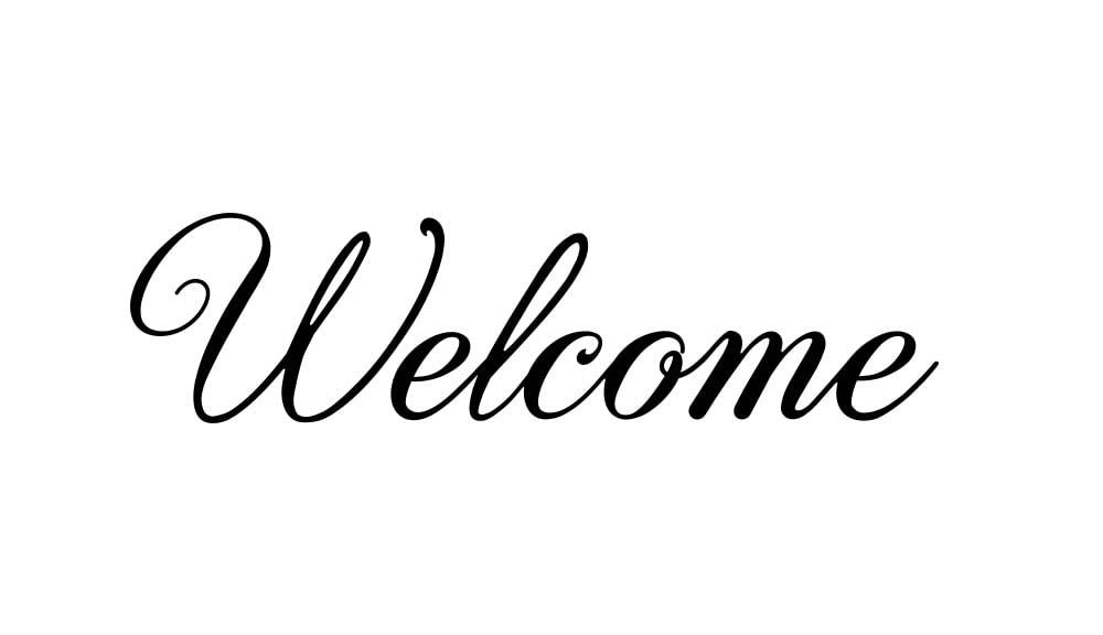 #2 Welcome 20 x 5 Vinyl wall quote decal sticker Welcome Home Art Decor Decorative (Matte White)