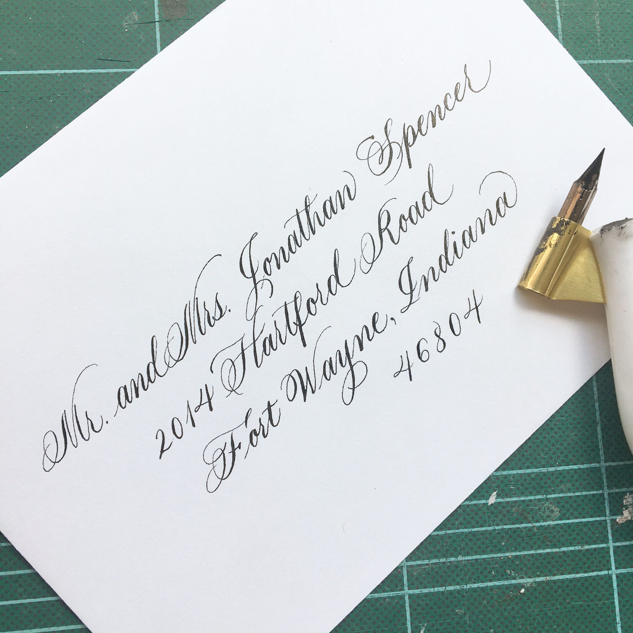 Wedding envelope calligraphy addressing