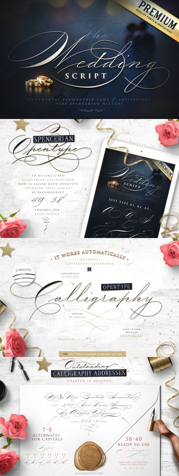Wedding Script Font by Blessed Print · Creative Fabrica