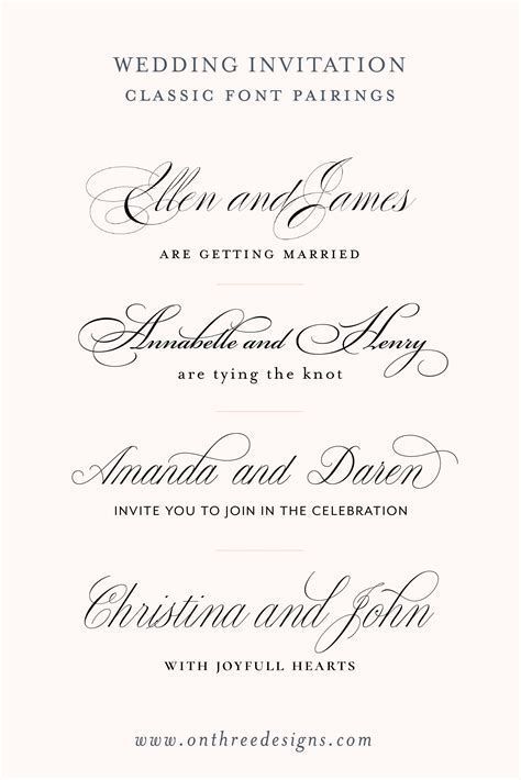 Wedding Fonts Canva, Vintage Modern Wedding Invitations, Romantic L