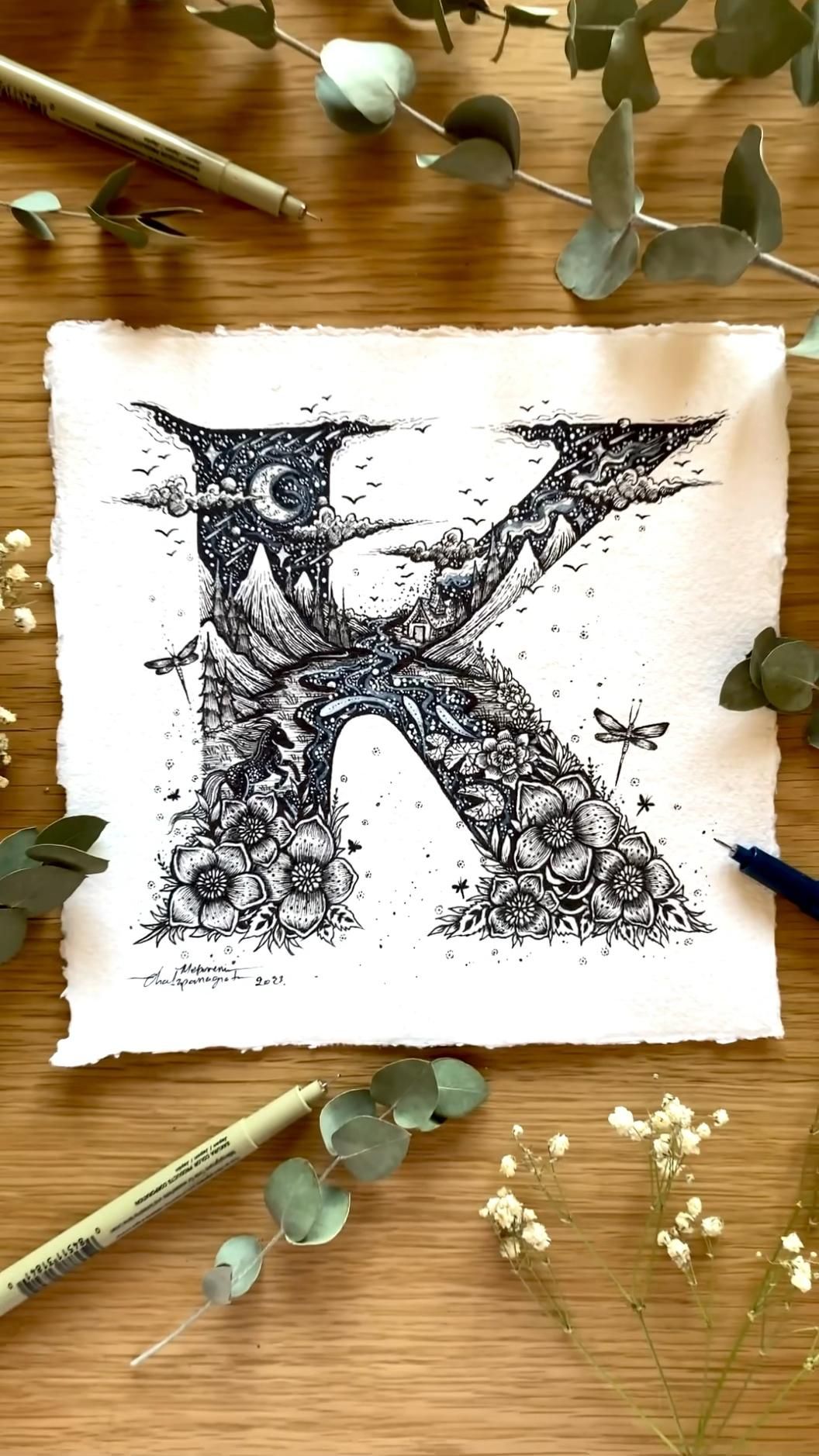 Illustrated Letter “K” by Melpomeni Chatzipanagiotou