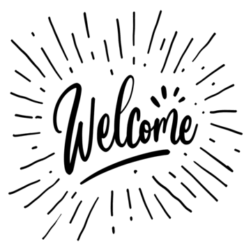 Welcome Text Lettering Handwriting Transparent With Burst, Welcome Drawing, Lettering Drawing, Welcome Sketch PNG Transparent Clipart Image and PSD File for Free Download