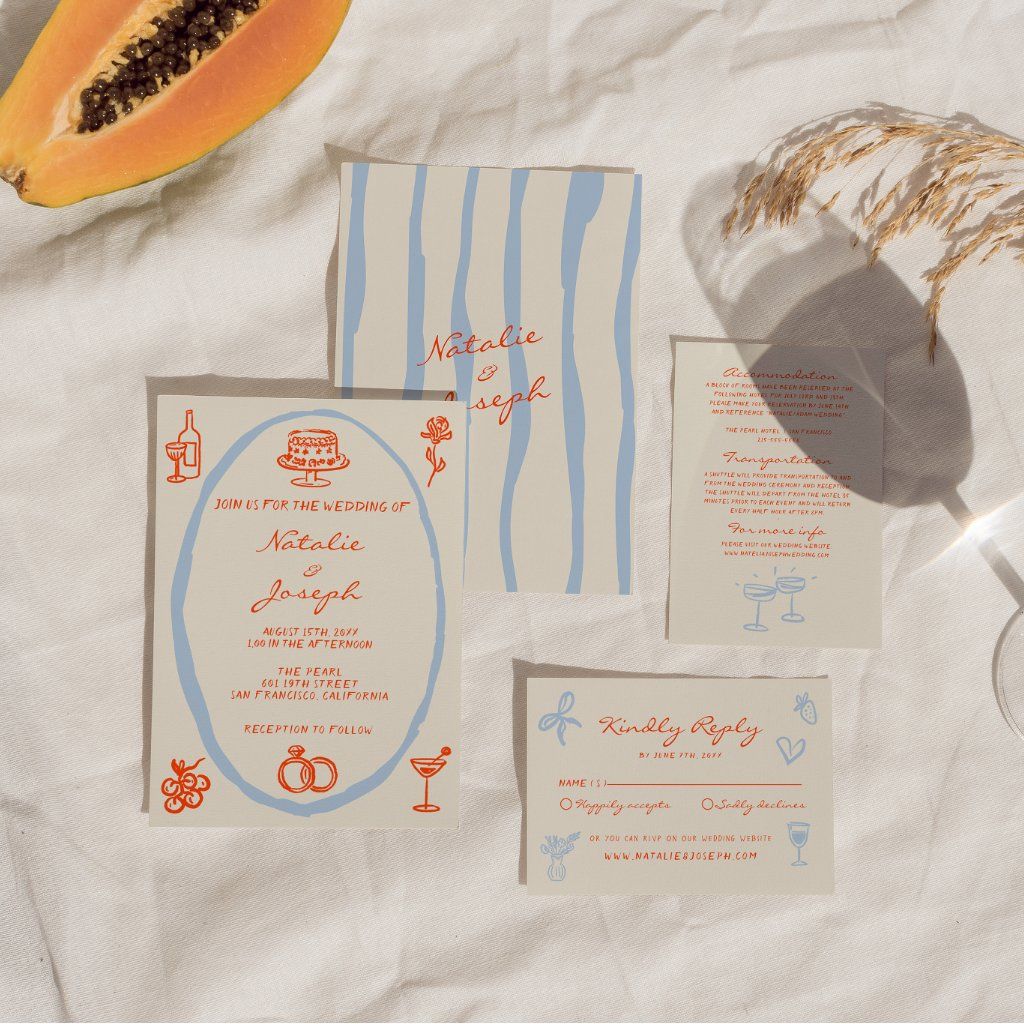 Colorful Hand Written Painted Whimsical Wedding    Invitation | Zazzle