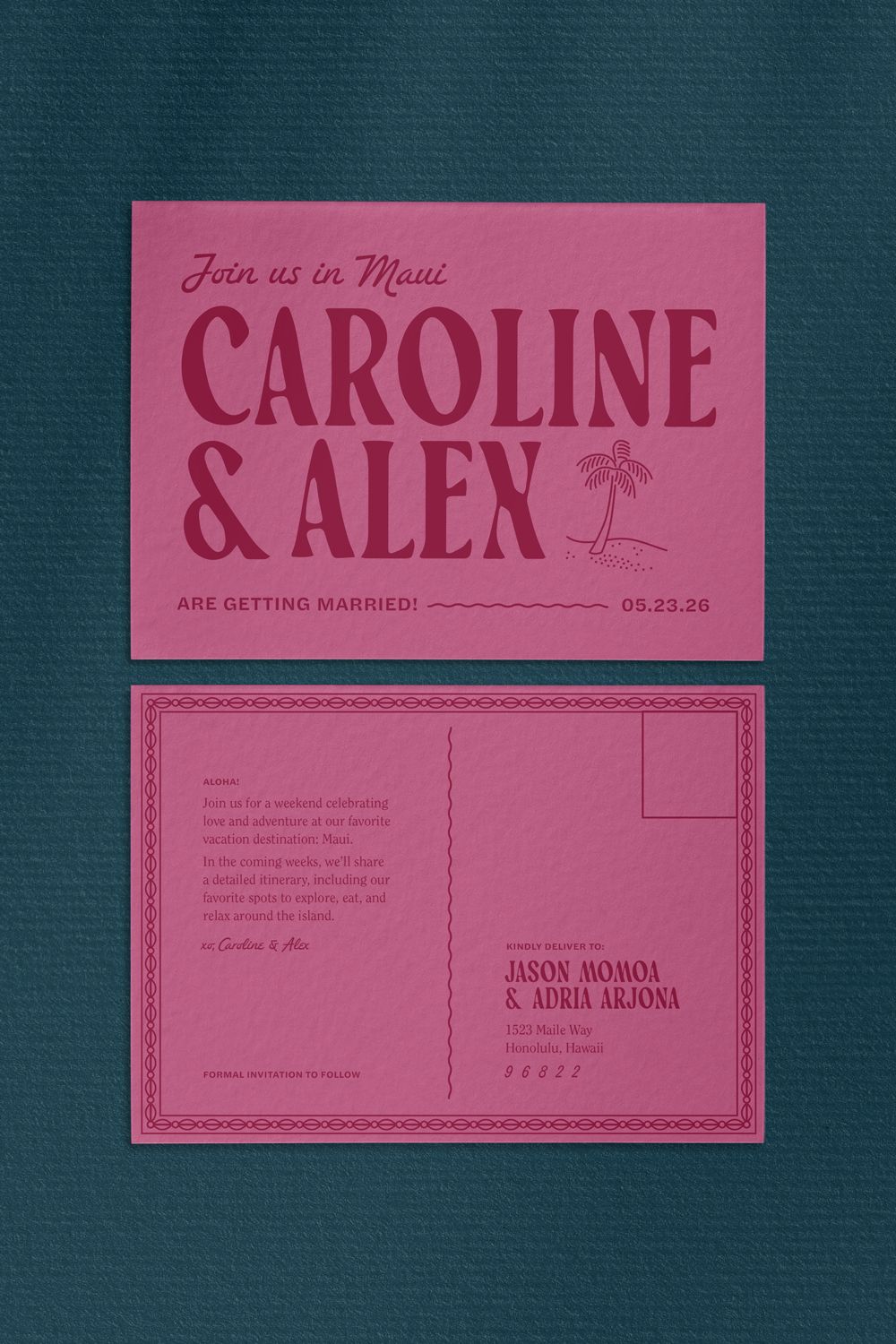 Save the Date Postcard — Destination Wedding