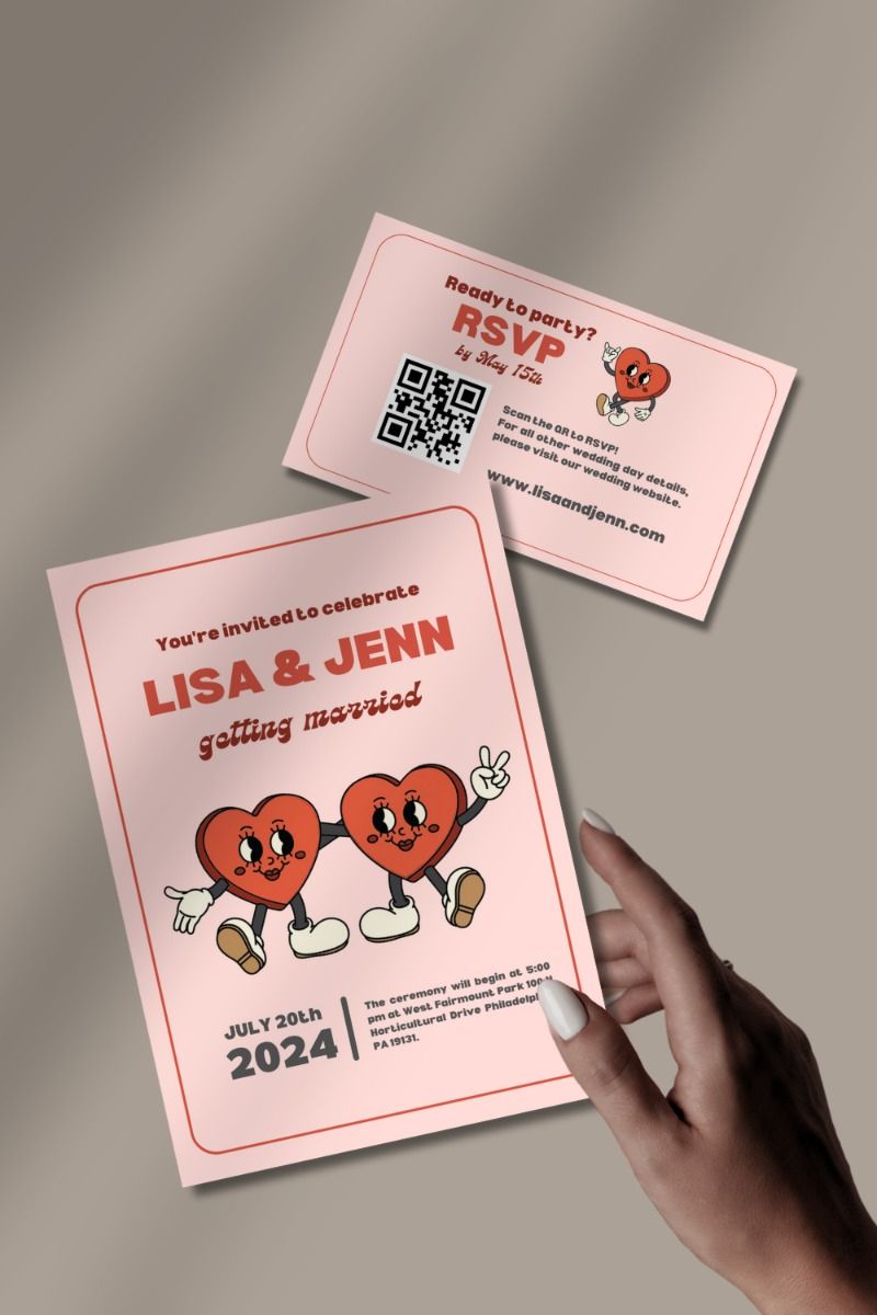 Vintage Wedding Stationery | Unique Wedding Invite with RSVP/Details Cards