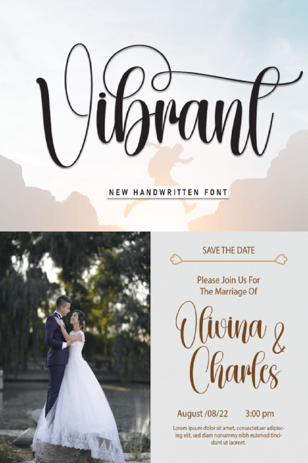 Vibrant Font: Elegant Script for Wedding Invitations and Logos