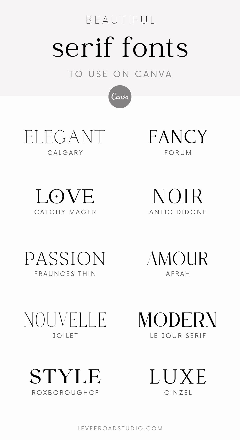 Best Serif Fonts on Canva (Part 1)