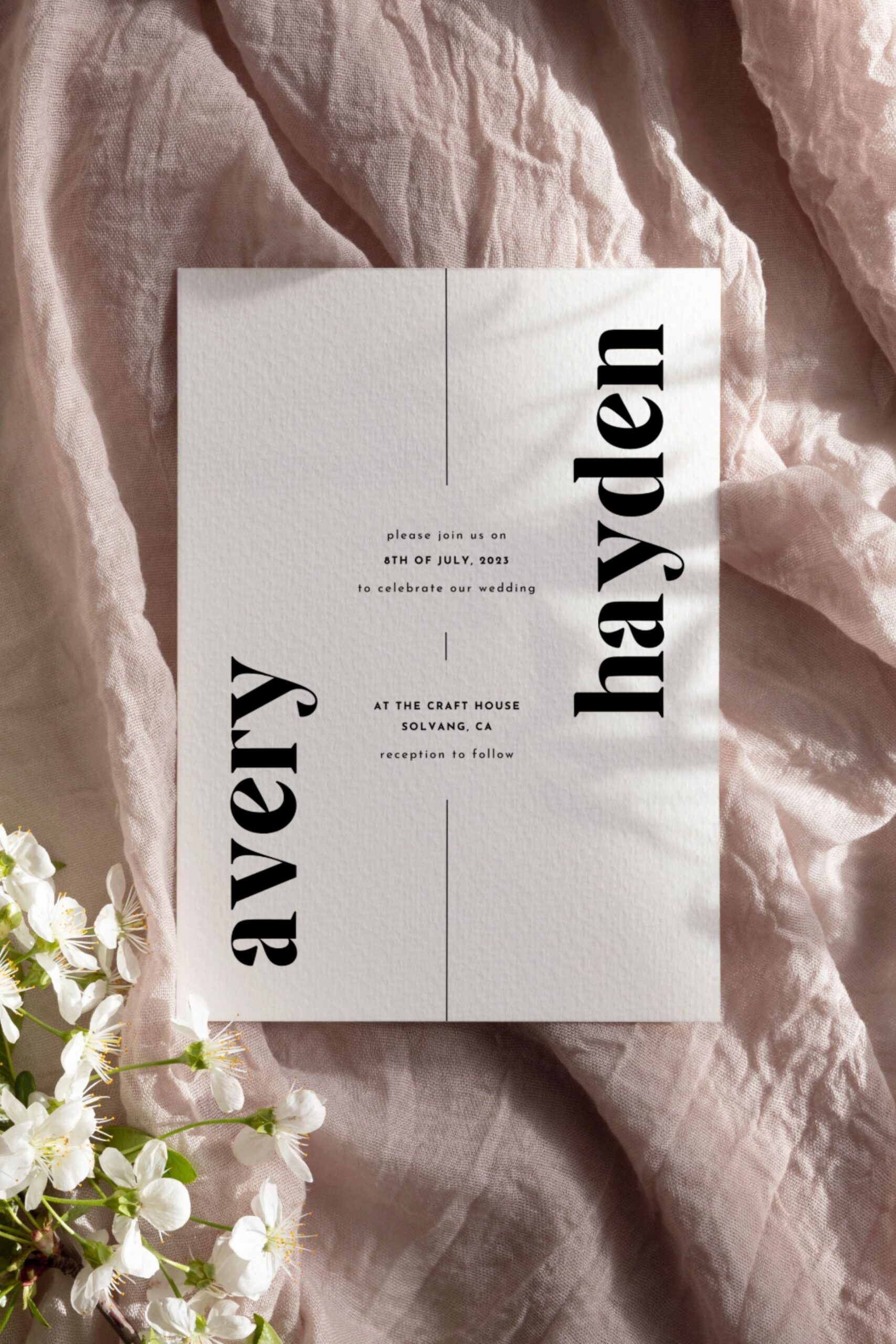 Elegant Simple Wedding Invitation Set Template for a Minimalist Celebration