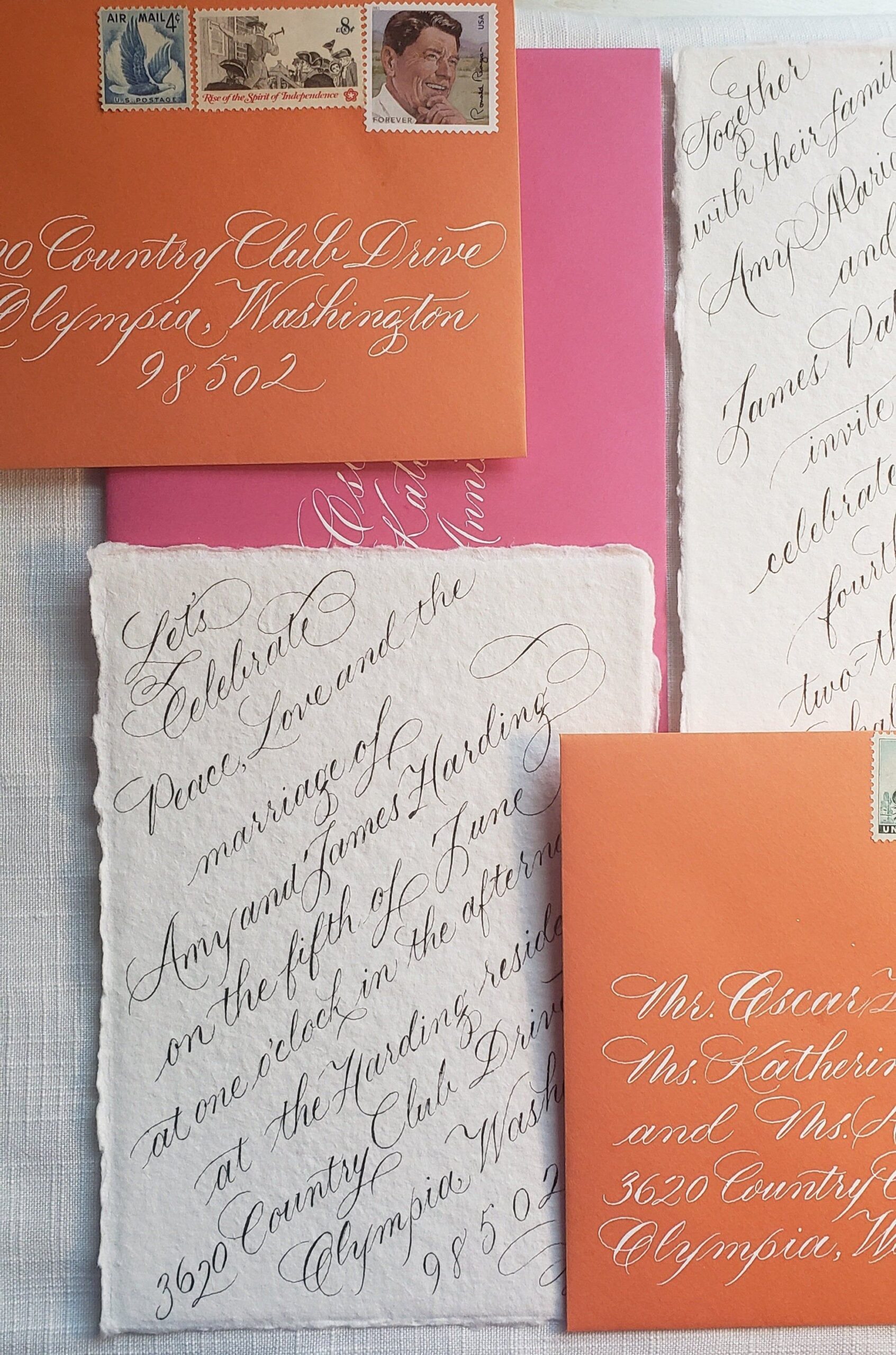 Hand Calligraphy Custom Invitation | boho and French inspired wedding