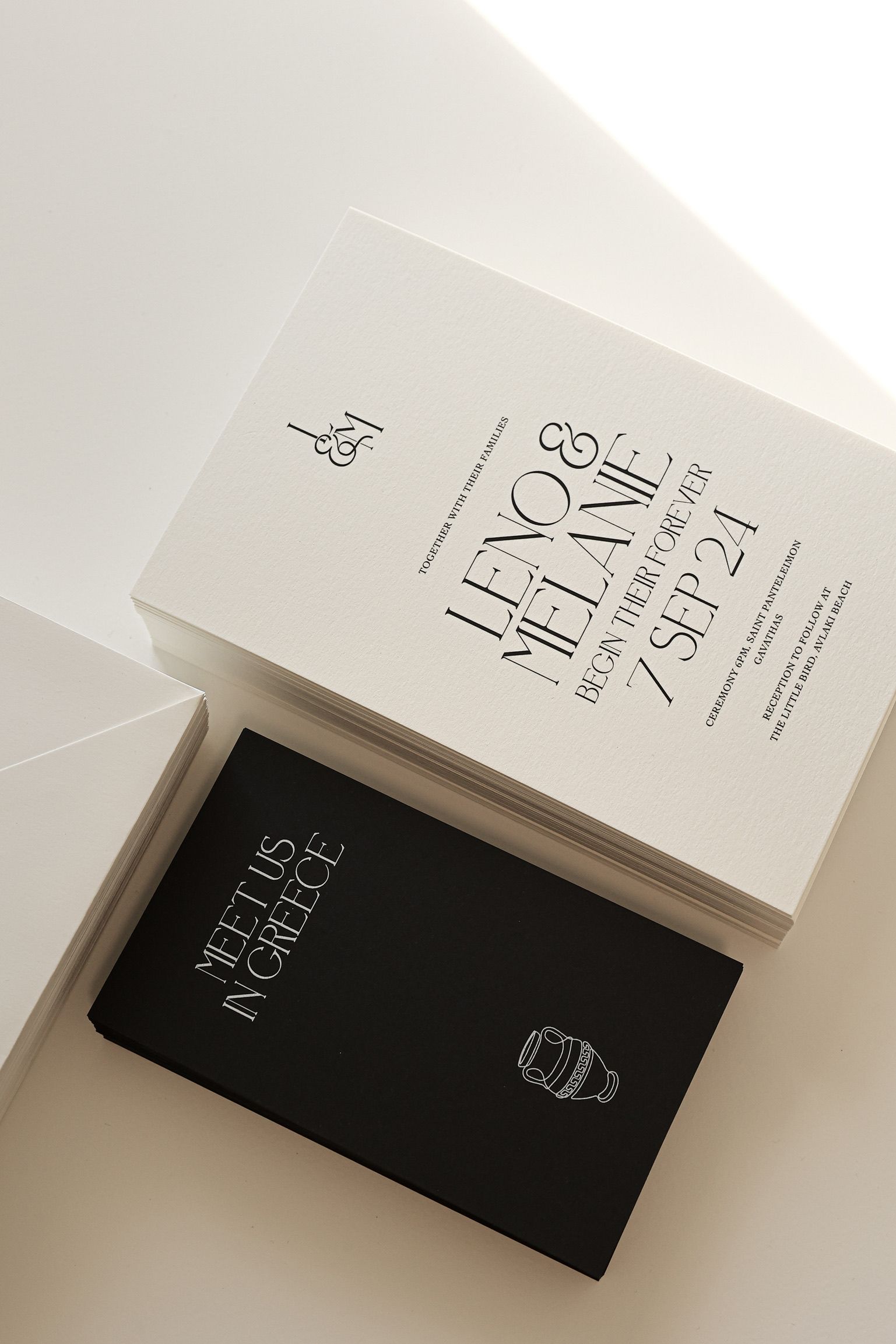 Minimalist Black & White Wedding Invitations