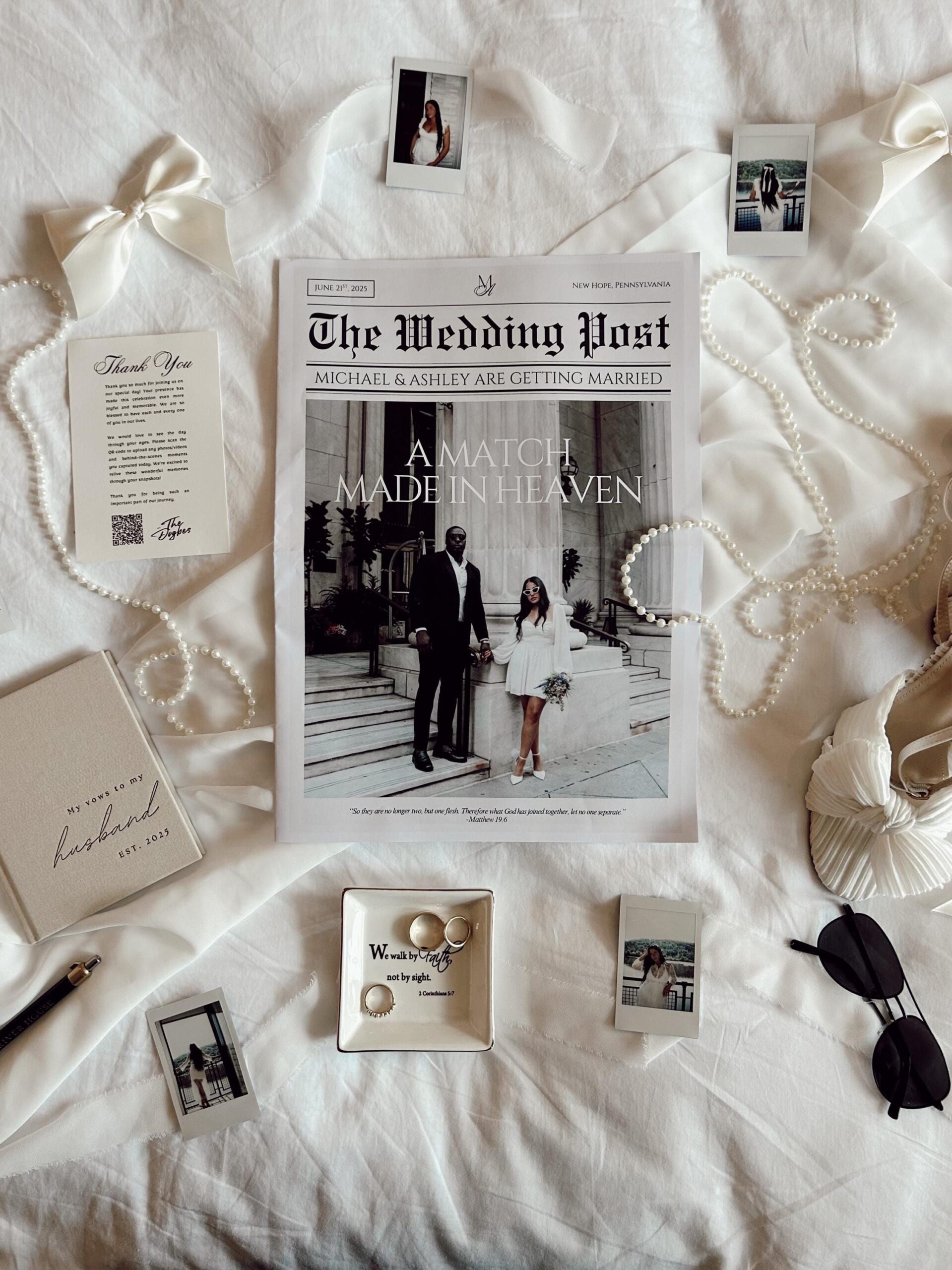 Modèle de toile de journal de mariage chrétien, grand programme de cérémonie de mariage personnalisable, itinéraire journal modifiable imprimable, jour du mariage