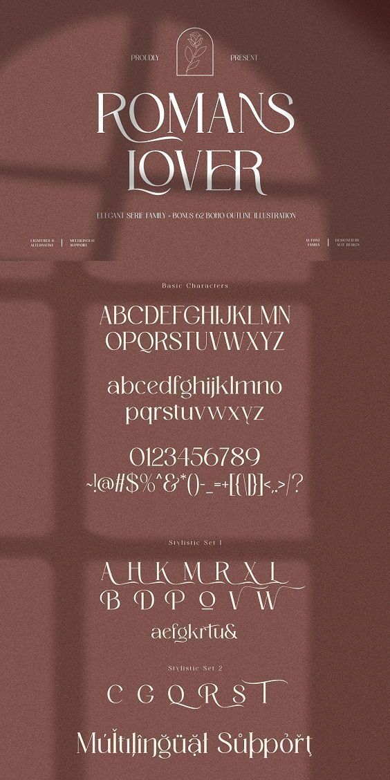 Roman Lover: Introducing an Elegant Typeface with Boho Illustrations
