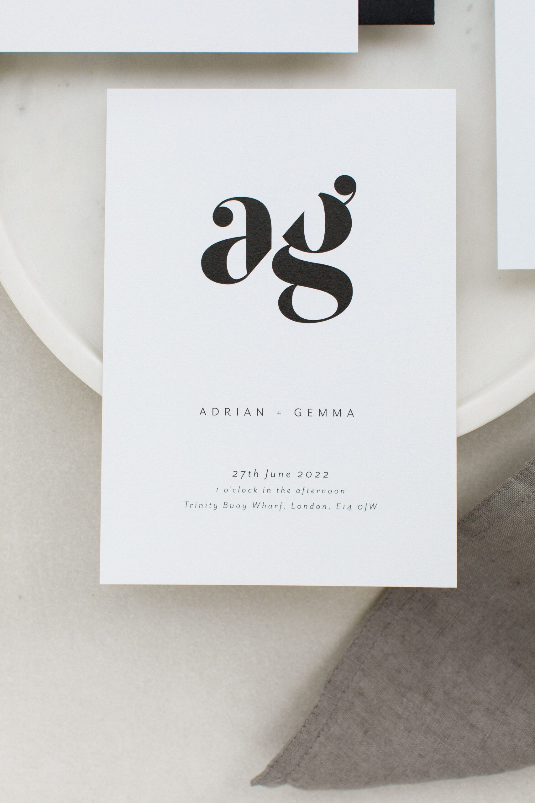 Monochrome Wedding Invite: Bold Typography