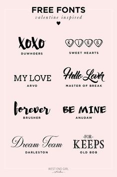 Lovely Valentines Fonts Free Ideas