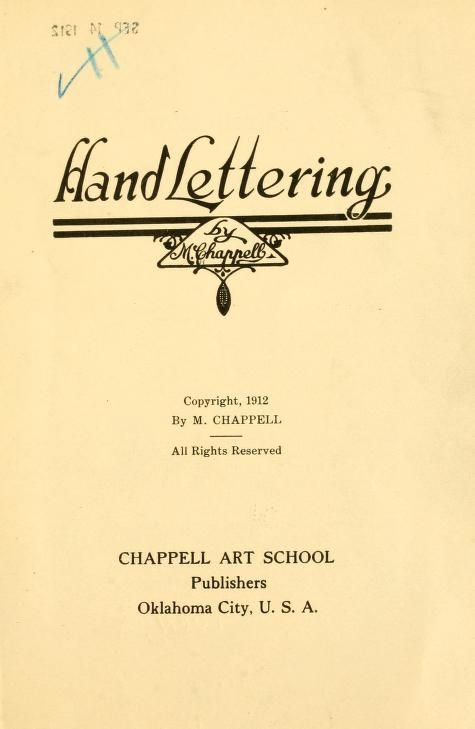 Hand lettering : Chappell, McClellan, 1888- [from old catalog] : Free Download, Borrow, and Streaming : Internet Archive
