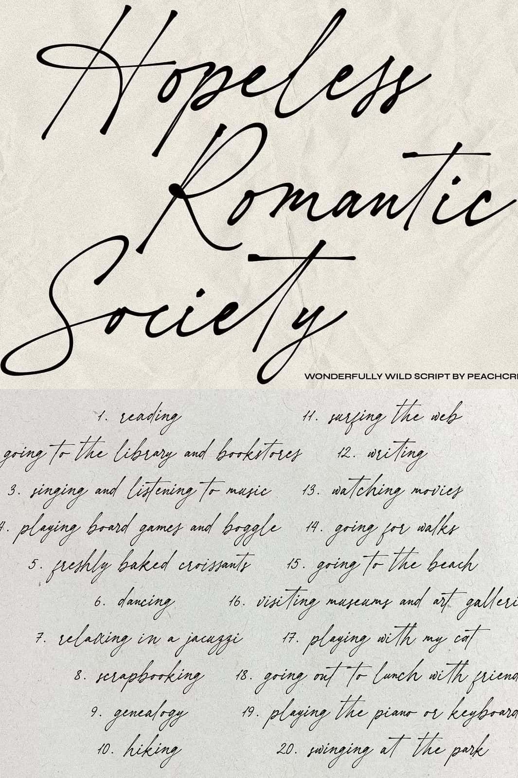 Hopeless Romantic Society // Script — Leasted — Graphics Template Resources