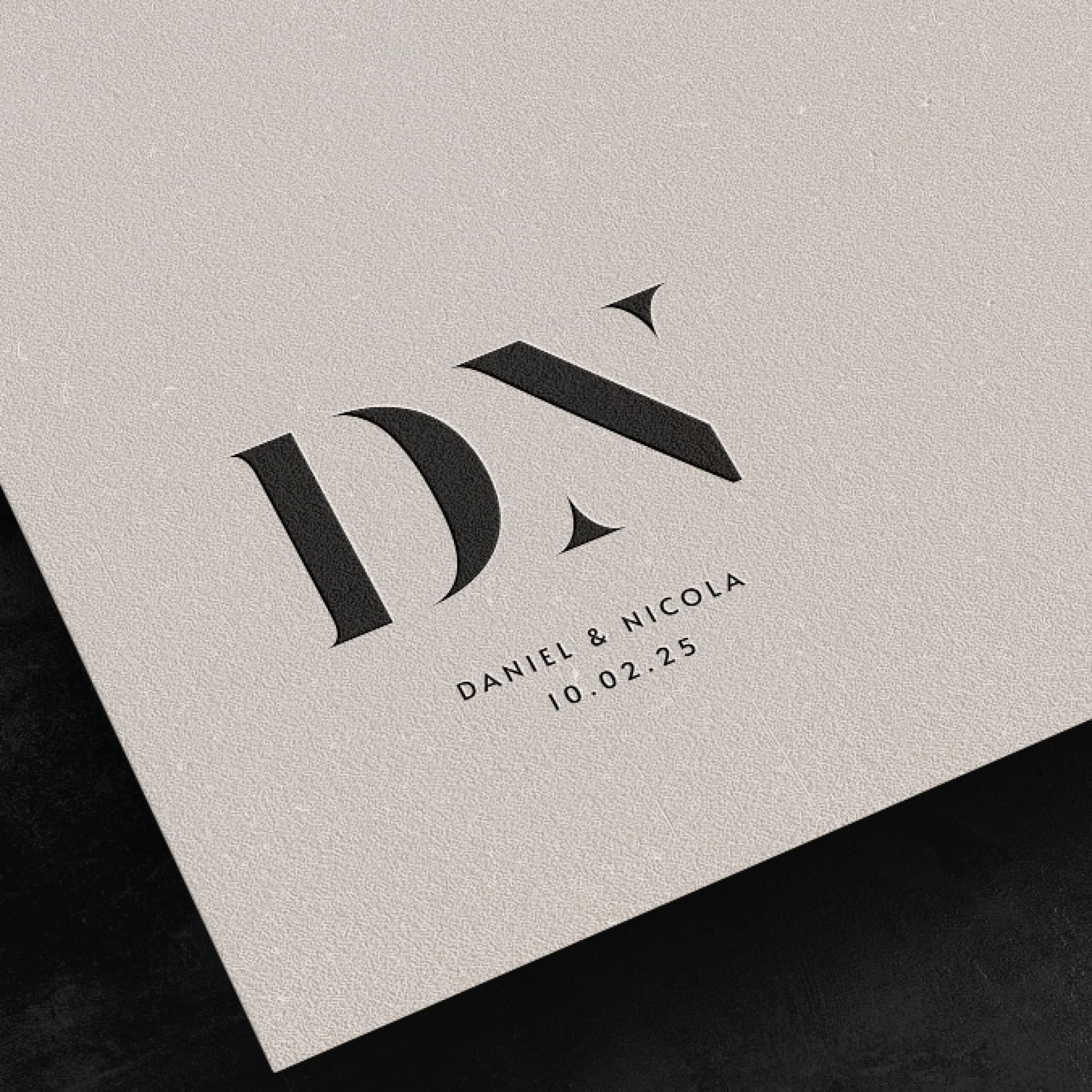 Logo de mariage moderne, monogramme minimaliste (téléchargement numérique)