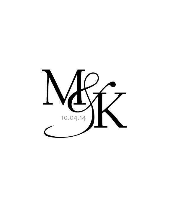 Wedding Monogram/ Black & White/ Wedding Initials /Gift from Groom to Bride/Gift from Bride to Groom — 8×10+