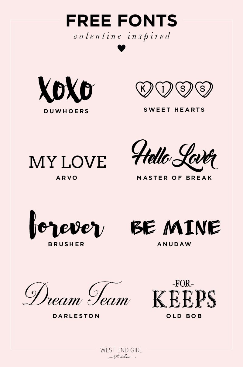Free valentine fonts
