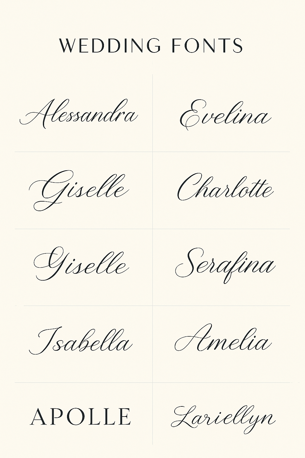 Wedding Script Fonts Collection