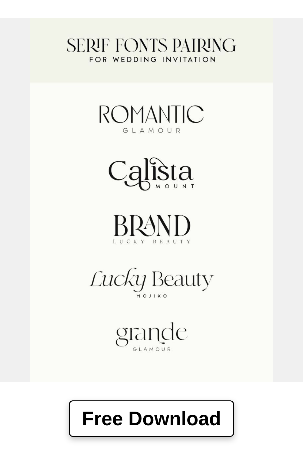 Serif Fonts Pairing for Wedding Invitations