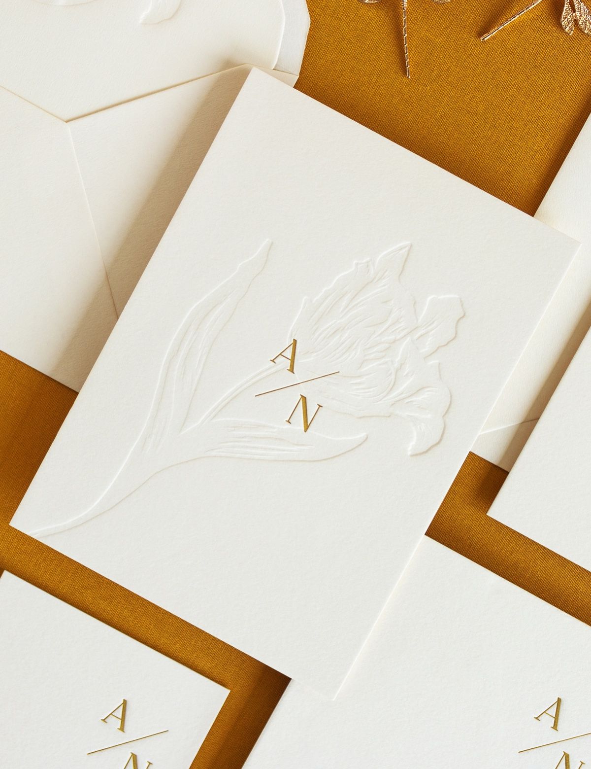 Fine illustrated letterpress wedding invitation — Tale of Tulipa