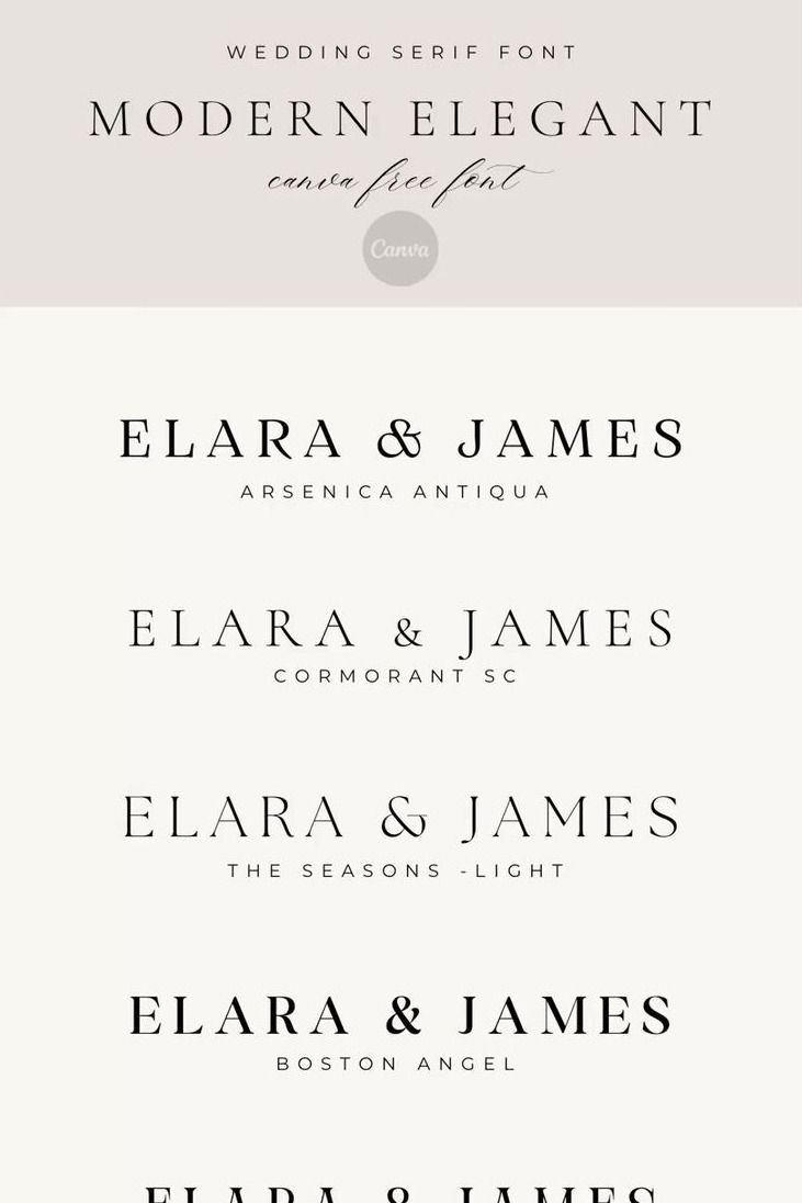 Modern Elegant Serif Fonts on Canva Perfect for Wedding Invitation
