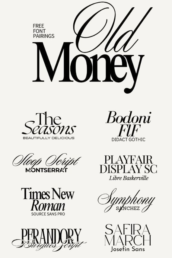 Old Money Font Pairings